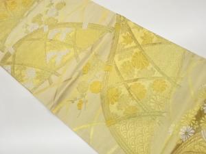 光悦垣に草花・古典柄模様織出し袋帯